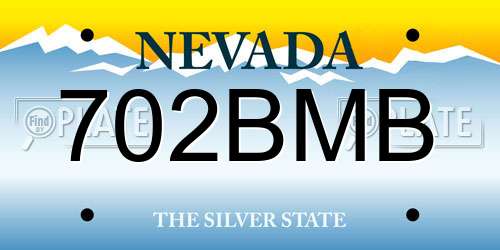 702BMB Nevada License Plate