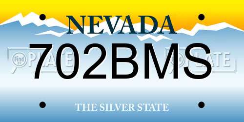 702BMS Nevada License Plate