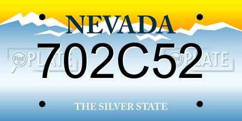 702C52 Nevada License Plate