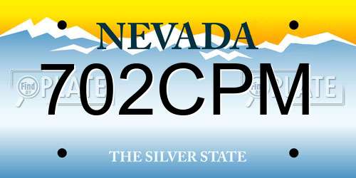702CPM Nevada License Plate
