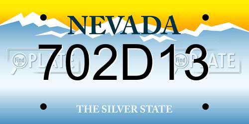 702D13 Nevada License Plate