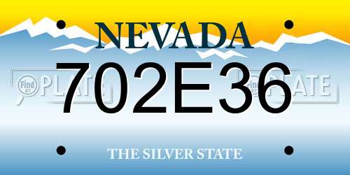 702E36 Nevada License Plate