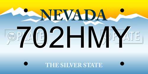 702HMY Nevada License Plate