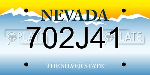 702J41 Nevada License Plate
