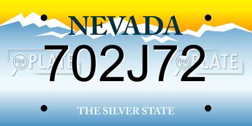 702J72 Nevada License Plate