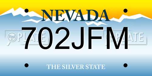 702JFM Nevada License Plate