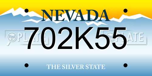 702K55 Nevada License Plate