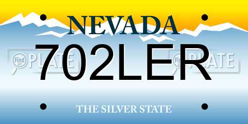 702LER Nevada License Plate