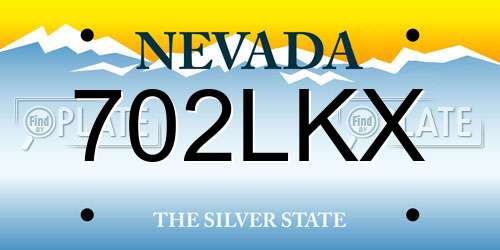 702LKX Nevada License Plate