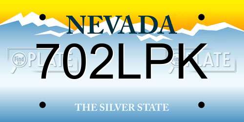 702LPK Nevada License Plate