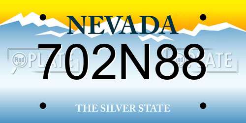 702N88 Nevada License Plate