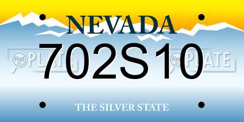 702S10 Nevada License Plate