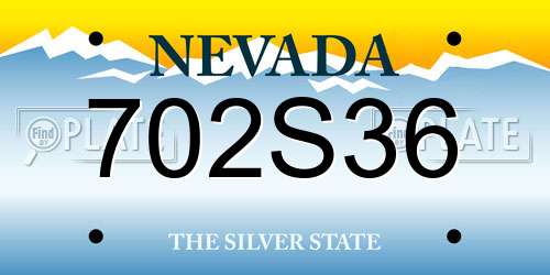 702S36 Nevada License Plate
