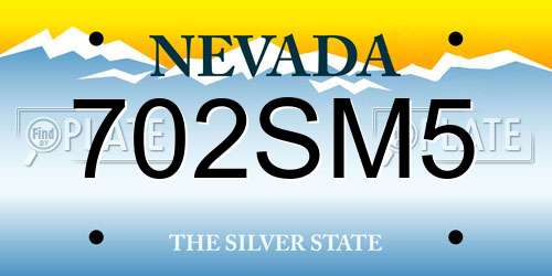 702SM5 Nevada License Plate