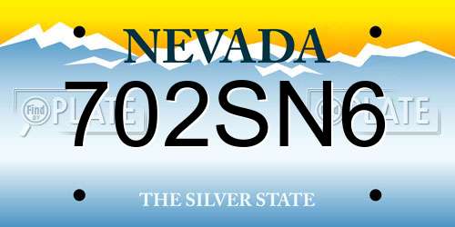 702SN6 Nevada License Plate