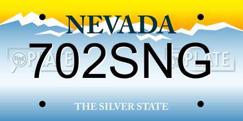 702SNG Nevada License Plate