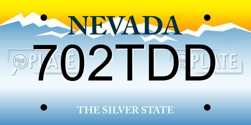 702TDD Nevada License Plate