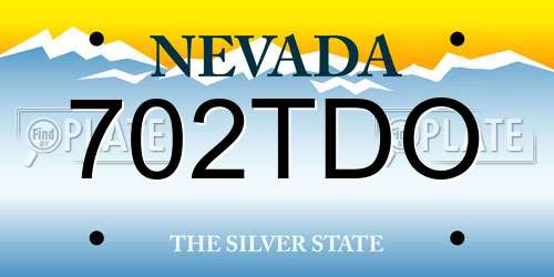 702TDO Nevada License Plate