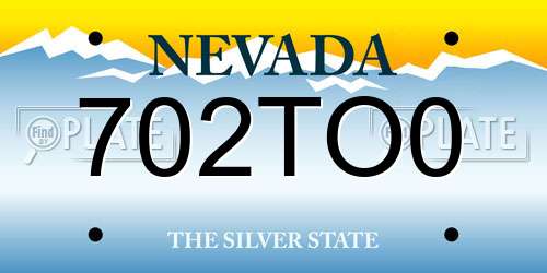 702TO0 Nevada License Plate