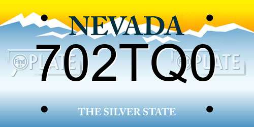 702TQ0 Nevada License Plate