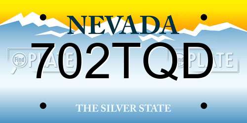 702TQD Nevada License Plate