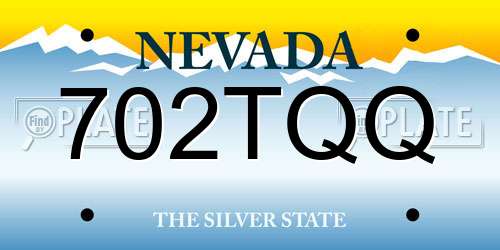 702TQQ Nevada License Plate