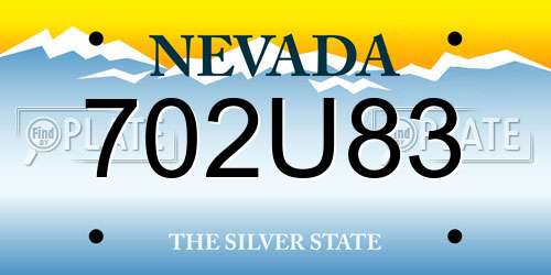 702U83 Nevada License Plate