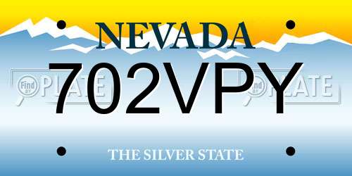 702VPY Nevada License Plate