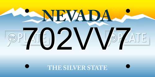 702VV7 Nevada License Plate