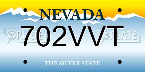 702VVT Nevada License Plate