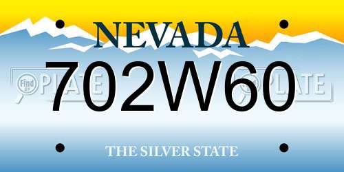 702W60 Nevada License Plate