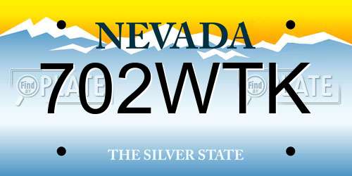 702WTK Nevada License Plate