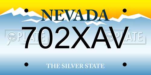 702XAV Nevada License Plate