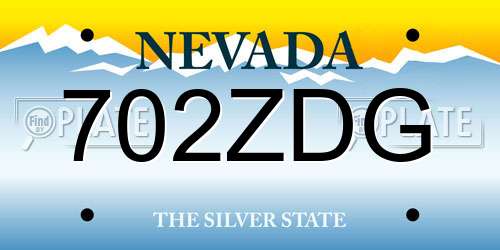 702ZDG Nevada License Plate