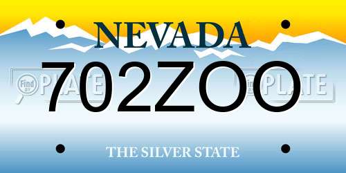 702ZOO Nevada License Plate