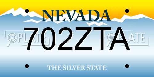 702ZTA Nevada License Plate