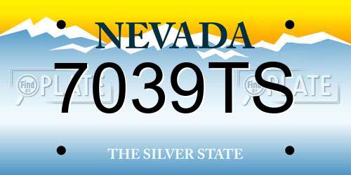 7039TS Nevada License Plate