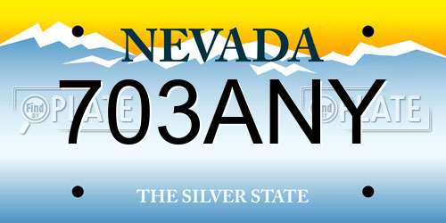 703ANY Nevada License Plate