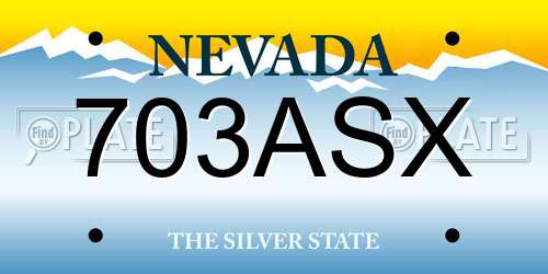 703ASX Nevada License Plate