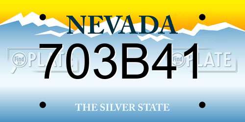 703B41 Nevada License Plate
