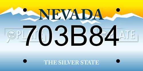 703B84 Nevada License Plate