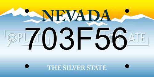 703F56 Nevada License Plate