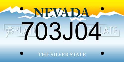 703J04 Nevada License Plate