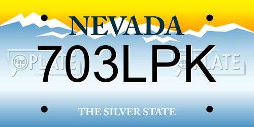 703LPK Nevada License Plate