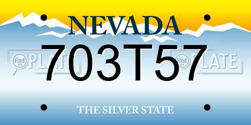 703T57 Nevada License Plate