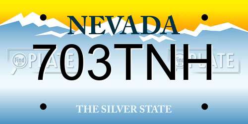 703TNH Nevada License Plate