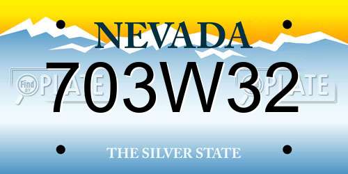 703W32 Nevada License Plate