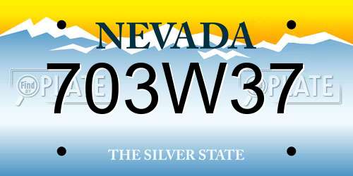 703W37 Nevada License Plate