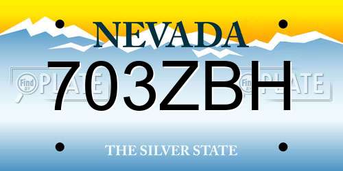 703ZBH Nevada License Plate