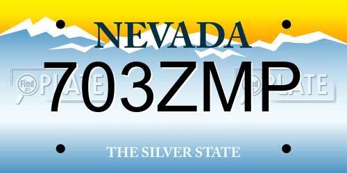 703ZMP Nevada License Plate